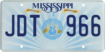MS license plate JDT966