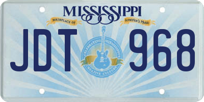 MS license plate JDT968