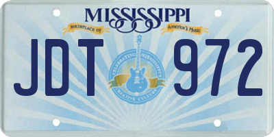 MS license plate JDT972
