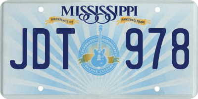MS license plate JDT978
