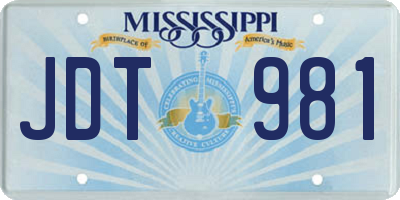 MS license plate JDT981