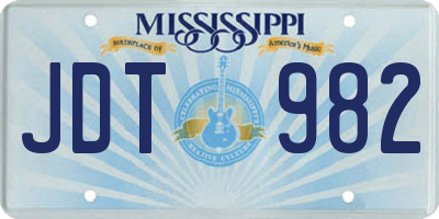 MS license plate JDT982