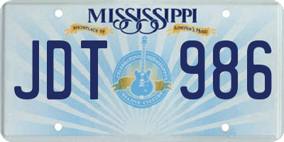 MS license plate JDT986