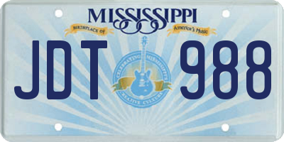 MS license plate JDT988