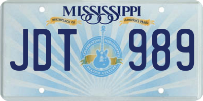 MS license plate JDT989