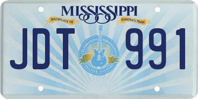 MS license plate JDT991