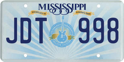 MS license plate JDT998