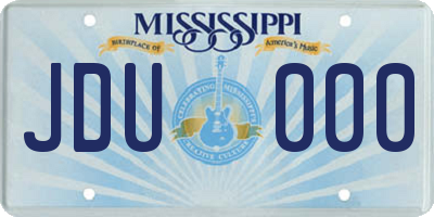 MS license plate JDU000