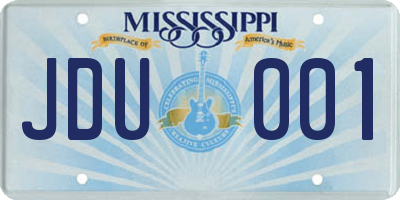 MS license plate JDU001