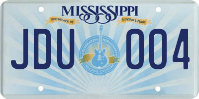 MS license plate JDU004