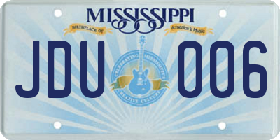 MS license plate JDU006