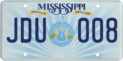 MS license plate JDU008