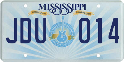 MS license plate JDU014