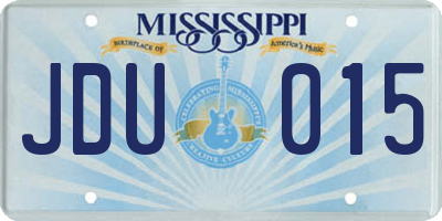 MS license plate JDU015