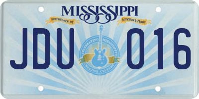 MS license plate JDU016