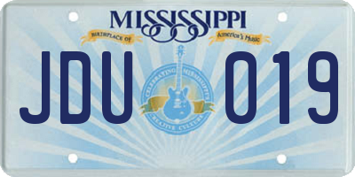 MS license plate JDU019
