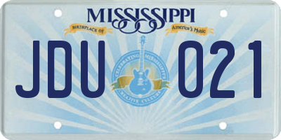 MS license plate JDU021