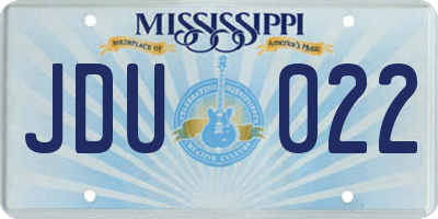 MS license plate JDU022