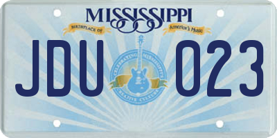 MS license plate JDU023