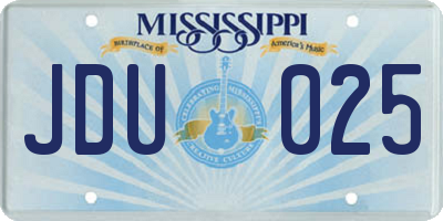 MS license plate JDU025