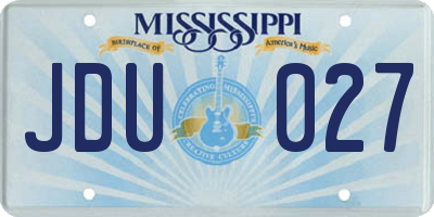 MS license plate JDU027