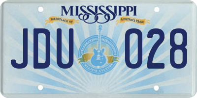 MS license plate JDU028