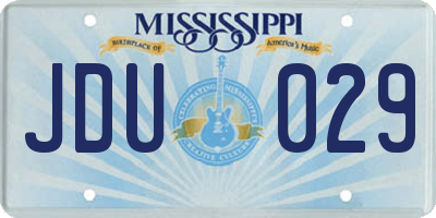 MS license plate JDU029