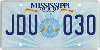 MS license plate JDU030