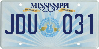 MS license plate JDU031