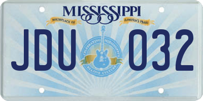 MS license plate JDU032