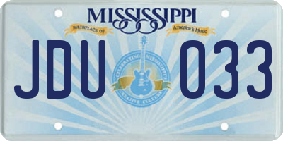 MS license plate JDU033