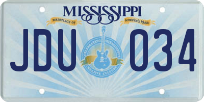 MS license plate JDU034
