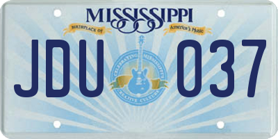 MS license plate JDU037