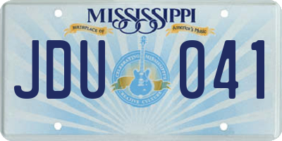 MS license plate JDU041