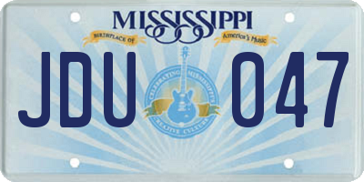 MS license plate JDU047