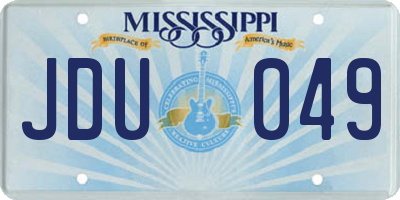 MS license plate JDU049