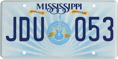 MS license plate JDU053