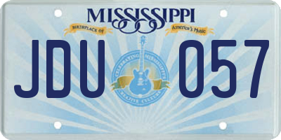 MS license plate JDU057