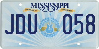 MS license plate JDU058