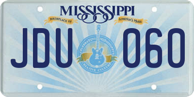 MS license plate JDU060