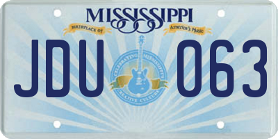 MS license plate JDU063