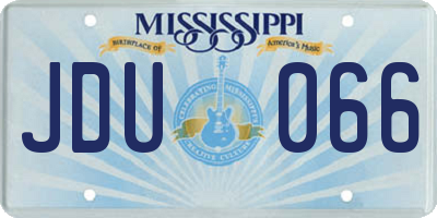 MS license plate JDU066