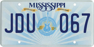 MS license plate JDU067