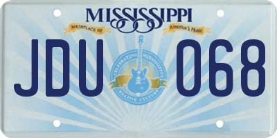 MS license plate JDU068