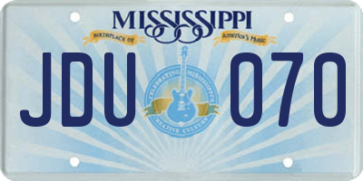 MS license plate JDU070