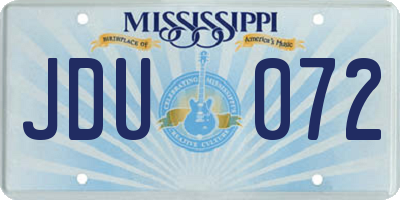 MS license plate JDU072