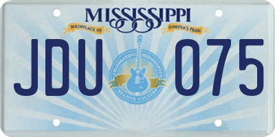 MS license plate JDU075