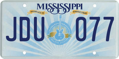 MS license plate JDU077