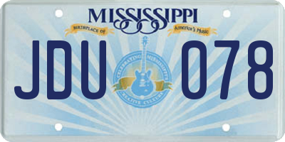 MS license plate JDU078