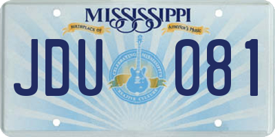 MS license plate JDU081